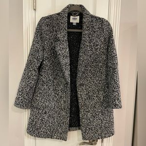 Old Navy Pea Coat Jacket Button Marled Gray Small Petite